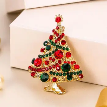 Pomul de crăciun Brosa Ace de Broșă de Cristal Pentru Femei Navidad Petrecere de Vacanță Bijuterii Xmas Cadou brosa булавки