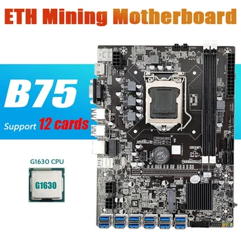 B75 ETH Miniere Placa de baza 12 PCIE La USB Cu G1630 PROCESOR LGA1155 MSATA Suport 2XDDR3 B75 USB BTC Miner Placa de baza