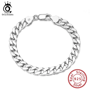 ORSA BIJUTERII Argint 925 Cubanez Link Brățară de Lanț de Bordură 3.6/5/7mm Solid Diamond-Cut pentru Barbati Femei Bijuterii de Lux SB104