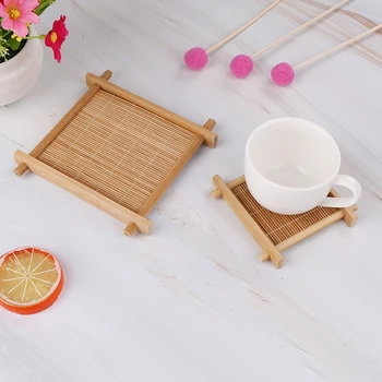 Ceașcă De Bambus Mat Accesorii De Ceai De Masă Placemats Coaster Bucătărie Acasă Decor