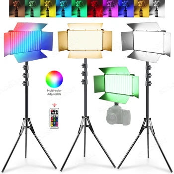 12 țoli RGB LED Camera Video Lumina 2700K-5600K 11000LM Opțional Baterie 4400mAh cu Încărcător Kit Fotografie Lampa + Adaptor AC