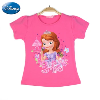 2022 Disney Girls T-shirt de Vară pentru Copii cu Mânecă Scurtă pat Copii Bumbac Topuri Fete Anime Printesa Sofia Haine 3-8 Ani